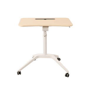 <span class=keywords><strong>Escritorio</strong></span> de pie ergonómico ajustable de una sola pierna neumática blanca Q2A, <span class=keywords><strong>escritorio</strong></span> móvil <span class=keywords><strong>con</strong></span> resorte de Gas <span class=keywords><strong>con</strong></span> <span class=keywords><strong>ruedas</strong></span> - Product Image 1