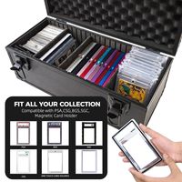 Boîte de rangement en alliage d'aluminium avec séparateurs amovibles et ajustables pour cartes gradées, cartes de sport, cartes Pokémon OEM/ODM