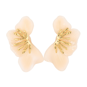 ต่างหูแฟชั่นรูปดอกไม้ ER2601-25KQ ทำจากโลหะผสมสังกะสี ชุบทอง 24K เหมาะสำหรับงานปาร์ตี้สุดโรแมนติก - Product Image 2