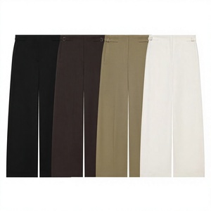 Pantalon large pour femme, taille haute, longueur intégrale, tissé, couleur unie, pour le bureau et les trajets quotidiens - Product Image 2