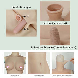 Hochwertiger Künstlicher Silikon-Body mit Kopf, Vagina-Imitat und Natürlichen Falschen Brüsten für Crossdressing Sissy Mann zu Frau - Product Image 3