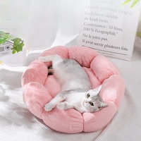 Lit pour chien doux et confortable pour l'automne et l'hiver, rond, épaissi, avec velours, ne s'abîme pas facilement, coussin pour animaux de compagnie pour chats et chiens