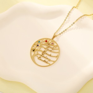 <span class=keywords><strong>Collier</strong></span> avec nom en acier inoxydable <span class=keywords><strong>Arbre</strong></span> <span class=keywords><strong>de</strong></span> <span class=keywords><strong>vie</strong></span> CAIOOCHE avec pierre <span class=keywords><strong>de</strong></span> naissance et lettre <span class=keywords><strong>Collier</strong></span> personnalisé - Product Image 4