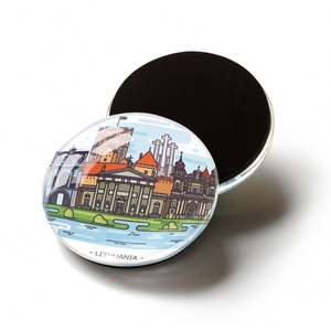 Fridge Magnet Lithuania Souvenir Crystal 3D Murano Glass Rectangle Round Magnet Customization - Product Image 2