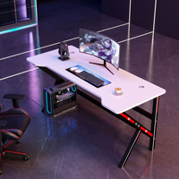 Table de jeu en forme de K, moderne, en bois et en métal, avec lumières réglables, LED RVB, table de jeu pour PC, bureau à domicile, bureau d'ordinateur pour le jeu