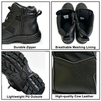 Chaussures tactiques de sécurité à embout et semelle anti-perforation avec fermeture éclair, unisexes, à lacets, respirantes, pour le désert, la randonnée et l'entraînement en extérieur