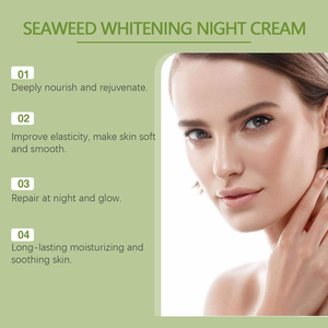 Crème de nuit blanchissante à l'algue marine, hydratante, raffermissante, <span class=keywords><strong>anti</strong></span>-âge, soin naturel de la peau, hydratant quotidien pour le visage pour femmes et hommes - Product Image 5