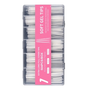 <span class=keywords><strong>Uñas</strong></span> Postizas Extra <span class=keywords><strong>Largas</strong></span> con Diseño <span class=keywords><strong>de</strong></span> Punta, Logotipo Personalizado, 504 Piezas en Caja, Transparentes, Cobertura Total, Tamaño Grande - Product Image 5