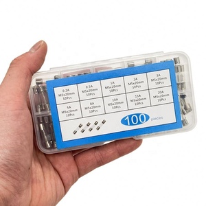 Kit de 100 Fusibles de Vidrio de Acción Rápida M5x20 mm 250 V 0.1 0.2 0.25 0.5 1 1.5 2 3 4 5 8 10 12 15 20 A en Caja de Plástico Transparente - Product Image 1