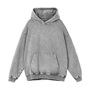 Men's Acid Wash <b>Zip</b>-Up <b>Hoodie</b> 100% Cotton French Terry Hooded Sweatshirt <b>Pocket</b> Casual Streetwear - Product Image 6