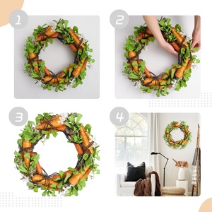 Couronne de tournesols artificiels en toile de jute, grande, rustique, de 4 pieds, avec graines, pour l'automne, style Wisteria <span class=keywords><strong>Basket</strong></span> Country Orange Memorial <span class=keywords><strong>Oasis</strong></span> - Product Image 3