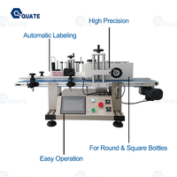 Machine d'étiquetage automatique portable à colle humide pour bouteilles en plastique rondes, vitamines, baumes à lèvres, seringues, stylos, étiquetage de la date d'expiration