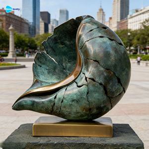Sculptures d'art abstrait en bronze sur mesure, sculptures de coquillages en bronze pour la décoration intérieure du salon - Product Image 3