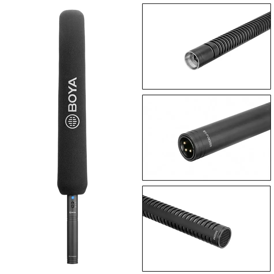 BOYA BY-PVM3000S interview microphone for mobile phone wireless camera Supercardioid shotgun microphone xlr for news reporter