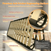 Canapé-lit pliable de qualité supérieure au design industriel, avec structure métallique et lattes en pin/bouleau/peuplier massifs, durable, gain de place, taille King, idéal pour hôtel