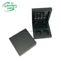 Boîte de luxe pour capsules de café Nespresso à 4 emplacements, personnalisée, haut de gamme, noire mate, laquée, emballage en bois artisanal pour hôtel