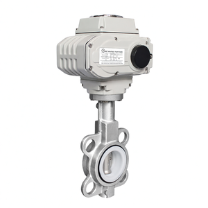 Válvula de Mariposa Motorizada Eléctrica COVNA DN100 PN16 de 4 Pulgadas, 12 Voltios, con Revestimiento de PTFE, Tipo Wafer, de Hierro Fundido - Product Image 3