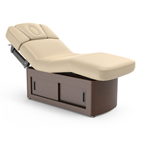 Table de massage électrique réglable, durable et moderne en bois avec portes coulissantes pour salon, hôtel, chambre et séjour