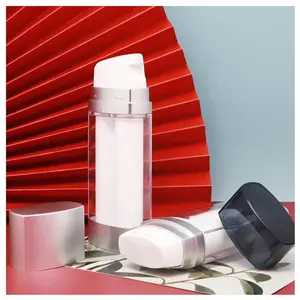 Luxury elegant plastic bottle for lotion set pump pet bottles double tubes 30ml lotion packaging bottle