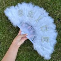 Éventail à main pour mariage, éventail pliant en plumes, fête de célibataire, décoration de mariage, cadeau