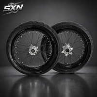 Roues Supermoto CNC argentées noires de 17 pouces pour Sur-Ron LBX Talaria, pneus de route pour vélo électrique, 70/90-17 90/80-17, kit de mise à niveau
