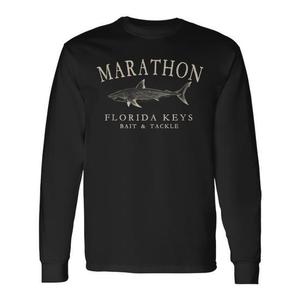 T-shirt à manches longues Marathon Florida Keys Shark blanc antique - Product Image 1