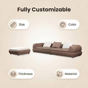 Canapé d'angle 3 places en cuir véritable, couleur personnalisée, coins droits, tissu écologique durable pour appartement, hôtel, villa - Product Image 5