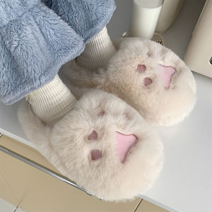 Nouvelles pantoufles en fourrure à semelle PVC pour femmes, pantoufles d'intérieur en peluche pour femmes avec matériaux de haute qualité - Product Image 4