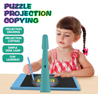 Tableau de projection artistique en gros pour enfants avec tablette d'écriture LCD, 16 motifs et fonction de copie