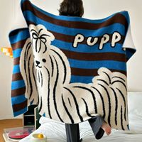 FF6264 Décoration d'intérieur, couverture en flanelle mignonne et kawaii avec motif de chat et de chien, couverture d'hiver pour canapé et lit, couverture douillette