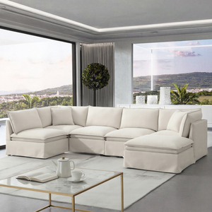 Sofá Modular Moderno de Tela, Conjunto de Salón Tapizado, Sofá Esquinero Relleno de Esponja para Sala de Estar, Apartamento, Villa - Product Image 3