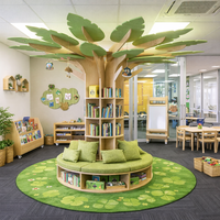 Étagère à livres en bois moderne en forme d'arbre, coin lecture pour maternelle, école préscolaire, salle de classe Montessori, mobilier de garderie