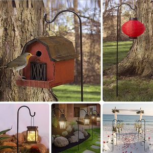 Wrought Iron Shepherd Hook 80cm 100cm Rustproof Outdoor <b>Garden</b> <b>Pole</b> <b>for</b> Bird Feeder Lantern Wedding - Product Image 1