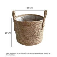 Nouveau panier à fleurs en rotin à main, style nordique rétro, rose, herbe, matériel de bricolage