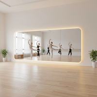 Miroir de Maquillage LED pour Studio de Pilates, Design Art Déco, Capteur Anti-Buée Tactile, Fixation Murale, Usage Commercial, Danse, Gymnase, Salle de Yoga