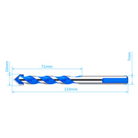 Jeu de forets professionnels en carbure de tungstène 6~12 mm à queue triangulaire pour la maçonnerie (carrelage, verre, brique, céramique, béton, plastique)