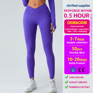 Pantalon de yoga européen américain taille haute sans couture pour femmes collants de fitness à séchage rapide pour la course à pied leggings de yoga - Product Image 1