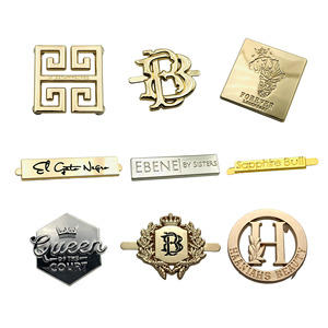 Oem Túi Xách Phụ Kiện phần cứng U chân túi logo kim loại mạ vàng Kim Loại Tùy chỉnh logo nhãn và thẻ cho túi xách - Product Image 1