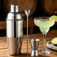 Ensemble de shaker à cocktails en acier inoxydable moderne et minimaliste de 750 ml, 3 pièces, kit d'outils de barman, articles de bar, vente en gros