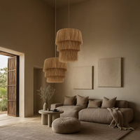 Lustre suspendu en raphia moderne plafonnier macramé tenture murale Art Design décoration de la maison décoration murale abat-jour cadeau