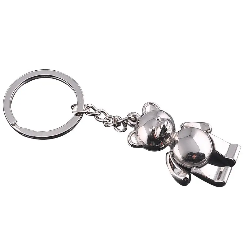 Custom blank 3D animal shape keyring Berlin travel souvenir bear shaped metal keychains