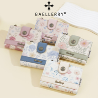 Baellerry dompet wanita grosir dua sisi cetak lucu Dompet Wanita Mode Anak perempuan mawar tempat kartu dompet kulit Pu