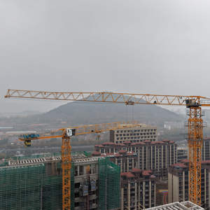 Grue à tour à plateau plat Dahan QTZ125(6015) de 10 tonnes à vendre, équipement de levage, construction lourde sans flèche avec moteur et roulement - Product Image 1