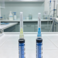 Aiguille d'irrigation dentaire jetable en acier inoxydable et plastique, courbée, avec trou latéral pour endodontie, marque SZMDK, modèle d'aiguille courbée, en sachets stand-up