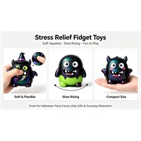 Ensemble de 6 jouets sensoriels en mousse PU à montée lente, monstres caméléons irisés, boîte cadeau Halloween