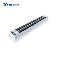 Diffuseur d'air linéaire en aluminium personnalisé Ventech VLSD-C, montage au plafond, garantie 1 an, pour hôpitaux, écoles, usage moderne