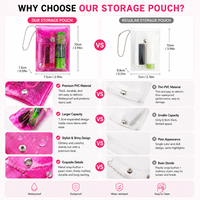 Dompet Kartu Wanita Transparan Tahan Air Bahan PVC, Tempat Kartu Bisnis Pria, Tas Kartu Kredit, Dompet Mini Kartu Identitas, Dompet Koin Wanita