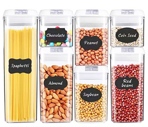 Home Clear BPA Free Air Tight Easy Open Lids Cereal Seal Pot Dry Food Storage Containers for Pantry Organization