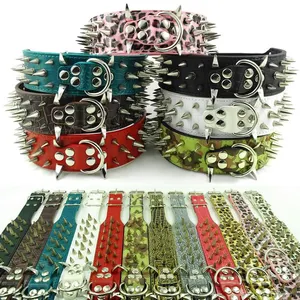 Wholesale high quality big metal spike and studded dog collar