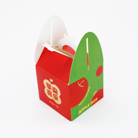 Emballage en papier écologique personnalisé pour festival, boîte à fruits en papier durable pour Noël avec poignée